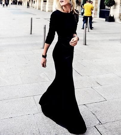 how to accessorize a long black dress