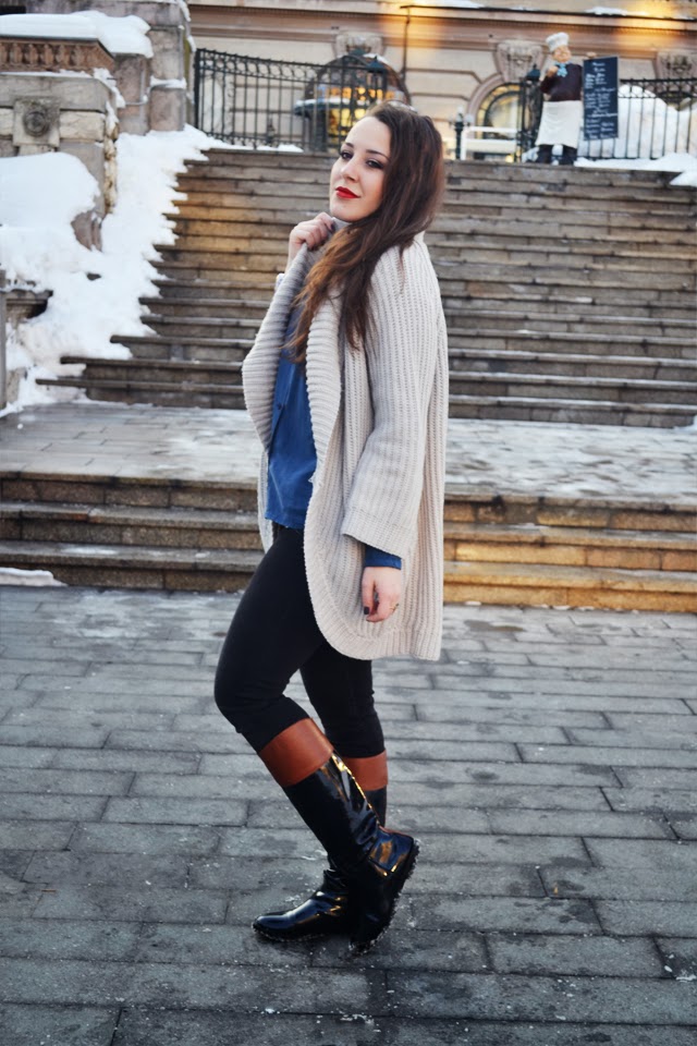 OP: blue, layers & knit - Fashion in my eyes