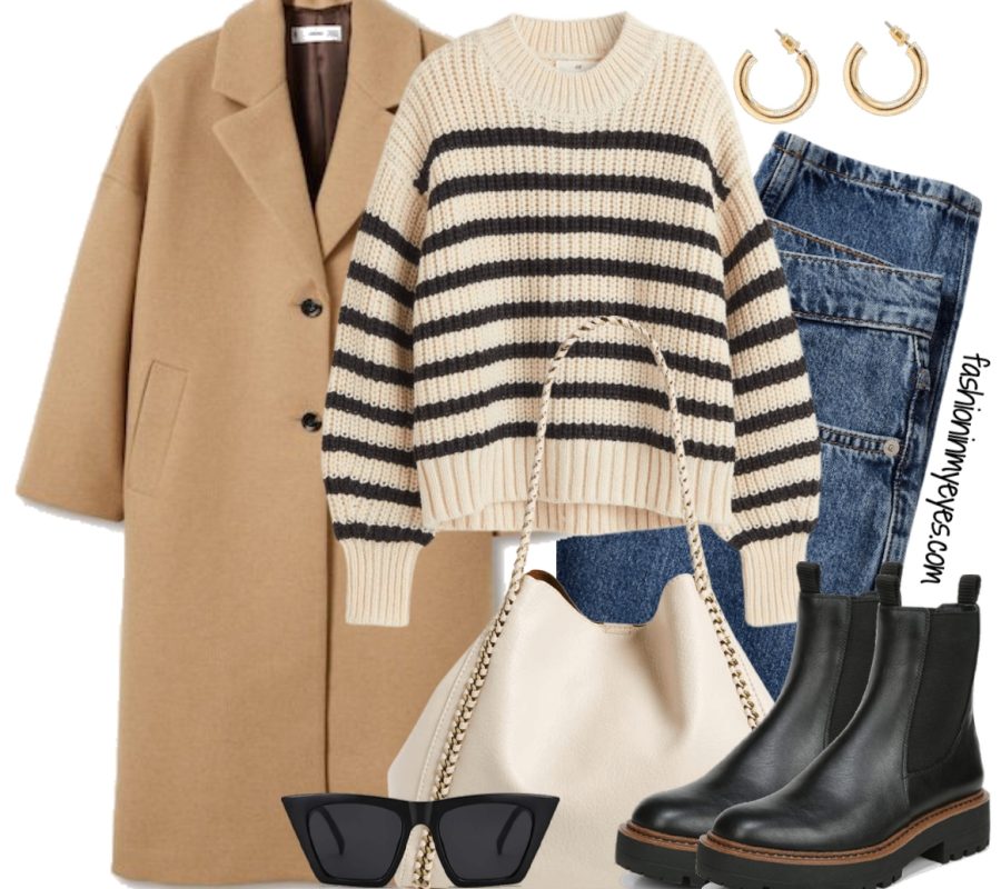 Casual outfit with stripe knit sweater - Fashion in my eyes